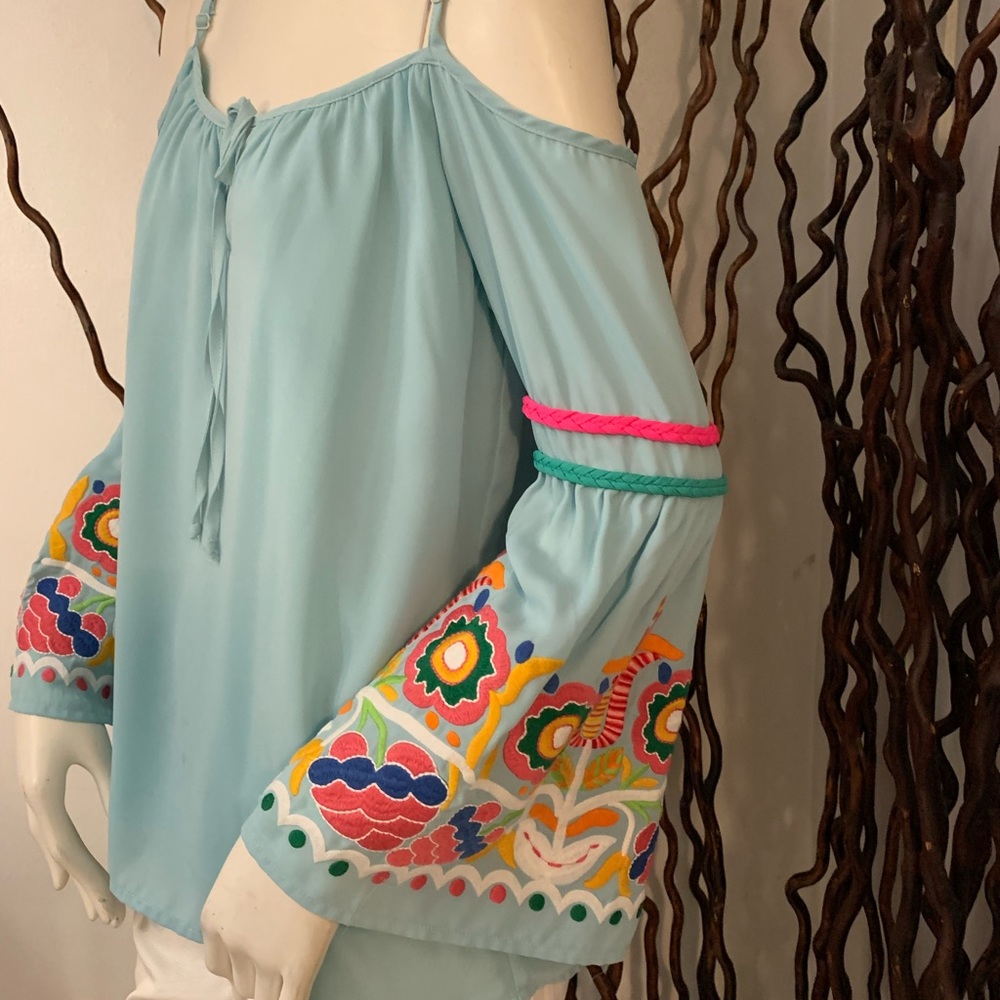 VaVa By Joy Han Pheasant Embroidered Ladies Top